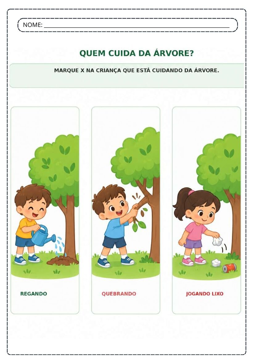 Atividades Dia da Árvore para Educação Infantil para imprimir gratuito página 5